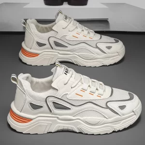 2024 Fashion And Comfortable Mesh Breathable Outsole Shoes Summer Hot Sale Mens Casual Shoes Thick Bottom Breathable Sneaker 1