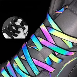 1Pair Flat Reflective Shoelaces Runner Shoe Laces Safety Luminous Glowing Shoelace For Unisex Sneaker Shoe laces 1