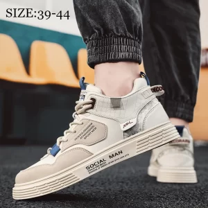 2024 New Men's Walking Sneakers Men's High Top Casual Sneakers Flat Multi-purpose Men's Shoes Size 39-44 1
